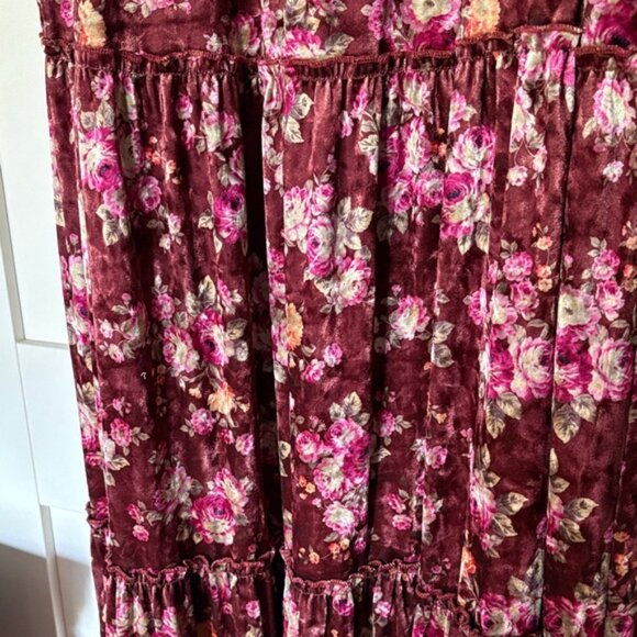 NATURAL LIFE Maroon Floral Maxi Dress - Picture 3 of 7